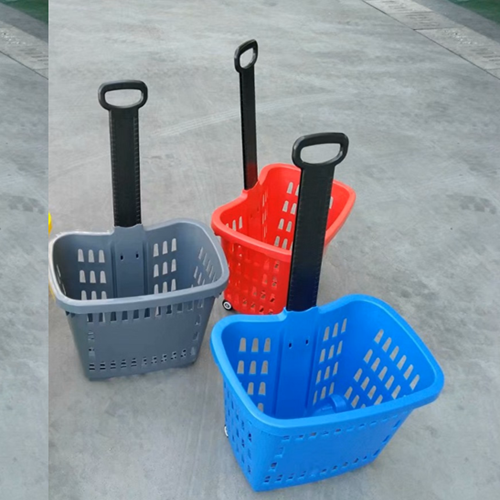 Shopping Basket with Rolling Handle